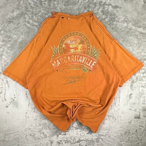Distressed Vintage Jimmy Buffets Margaritaville Las Vegas Orange T-shirt XL - Picture 2 of 5